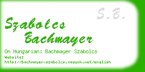 szabolcs bachmayer business card